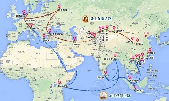丝绸之路路线图(资料图)